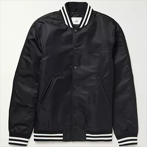 Chaqueta de bombardero de satén de alta calidad personalizada para hombre, gran oferta, ajustada, temporada de invierno, de talla grande, de algodón impermeable con técnicas lavadas - Product Image 1