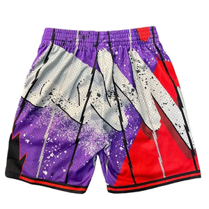 กางเกงขาสั้นตาข่ายสำหรับออกกำลังกายเล่นบาสเก็ตบอลมีกระเป๋าปักลายเรียบเรียบ - Product Image 4