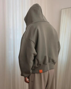 Unisex Oversized <b>Zip</b> <b>Hoodie</b> 100% Cotton Heavyweight Lined Solid Vintage Winter Streetwear Drop Shoulder Washed Fleece Sweatshirt - Product Image 5