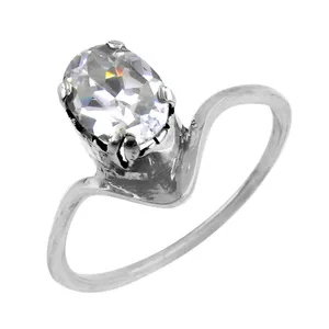 Anillo Ajustable de Circonita Cúbica con Corte Princesa, Chapado en Oro Rosa, Moderno, para Mujer - Product Image 1