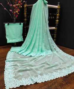 Auto conçu fête porter concepteur soie brodé Saree avec chemisier pièce marché de gros bas prix en vrac Sari dames porter 500 ethnique - Product Image 1