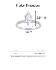 925 alla moda in argento Sterling Marquise taglio Zirconia anello solitario da donna fidanzamento fede nuziale rodiatura Fine alla moda - Product Image 6