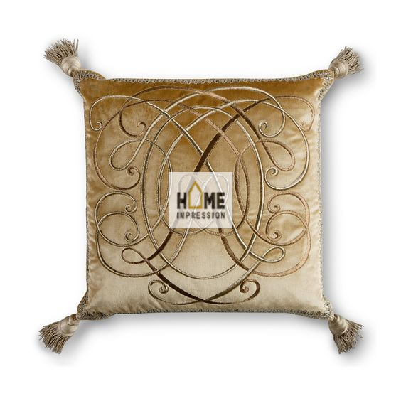 Brown and White Color Sheading for Cushion Cotton Material Luxury Beaded Home Decorating Cushion Pillows Throw Pillows