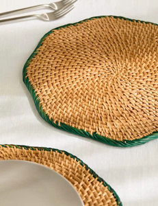 Nuevo Mantel Individual de borde festoneado de ratán tejido a mano festoneado mantel de mesa de ratán de flores asequible para accesorios para el hogar - Product Image 4