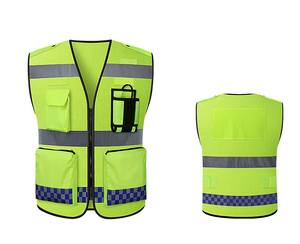 Chaleco de Seguridad Reflectante de Alta Visibilidad, Informal, Impermeable, de Lona y Poliéster, con Bolsillos Grandes, Talla Grande, para Primavera - Product Image 4