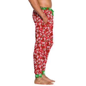 Pantalones de chándal navideños de poliéster para hombre, pantalones de chándal navideños acogedores, pantalones cálidos para correr, ropa de descanso de invierno - Product Image 3
