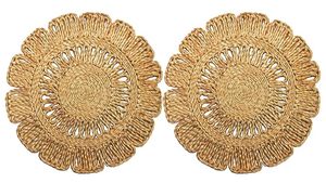 Jute Placemat for Dining Table Easy Clean Natural Brown Color Mats & <b>Pads</b> Item for Dining Table Best for <b>Bed</b> Side - Product Image 2