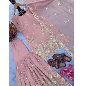 Exportateur indien traditionnel indien Top & Plazzo avec Dupatta pour les fêtes ou les célébrations et les réceptions familiales à bon prix - Product Image 1