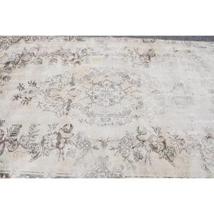Vintage 5.4x9.1 ft Rug, Large Turkish Rug, White <b>Brown</b> Patchwork Rug - Product Image 5