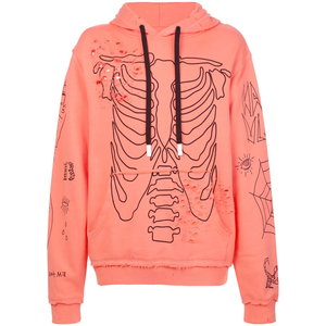 Sweat à capuche streetwear d'hiver uni en molleton 100% coton, logo personnalisé, coupe oversize à épaules tombantes, sérigraphie, effet vieilli, 380g - Product Image 5