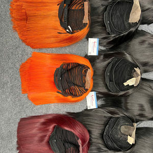 Meilleure vente perruque de fermeture perruques de cheveux humains vietnamiens perruque droite d'os de cheveux humains couleur ombrée pour femme noire - Product Image 5