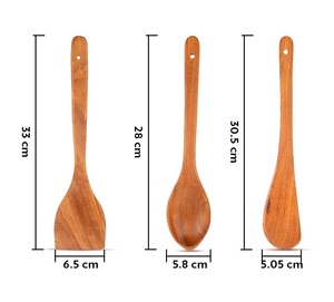 Cuillères de cuisson en bois bio pour la cuisson des couverts à salade en bois lot de 2 serveurs à salade en bois lot de 2 KETCHENWAR UNIQUE FAIT À LA MAIN - Product Image 3