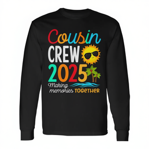 T-shirt à manches longues assorti pour la famille Cousin Crew 2025, idéal pour les vacances d'été à la plage – Produit promotionnel - Product Image 2