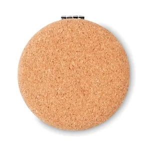 Personalized Minimalist Guapa Cork <b>Foldable</b> Round Portable <b>Mirror</b> Elegant Vanity Gadget - Product Image 3