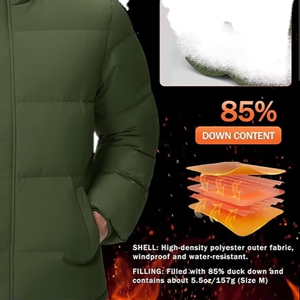 Nouvelle arrivée Veste matelassée décontractée pour homme en noir à capuche coupe-vent respirante pour l'automne avec rembourrage en coton et matière polyester/nylon - Product Image 2