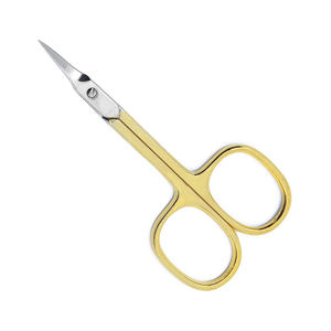 Tijera de uñas profesional, hoja curvada, tijera de uñas de cutícula de oro medio, alta calidad, la mejor oferta - Product Image 1