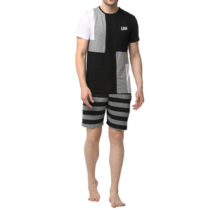 Ensemble T-shirt et short en tissu tricoté pour homme, style streetwear, séchage rapide, été - Product Image 2