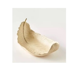 Bandeja de metal con forma de hoja plateada, plato de servicio decorativo con diseño de hojas para decoración del hogar y decoración de mesa - Product Image 6