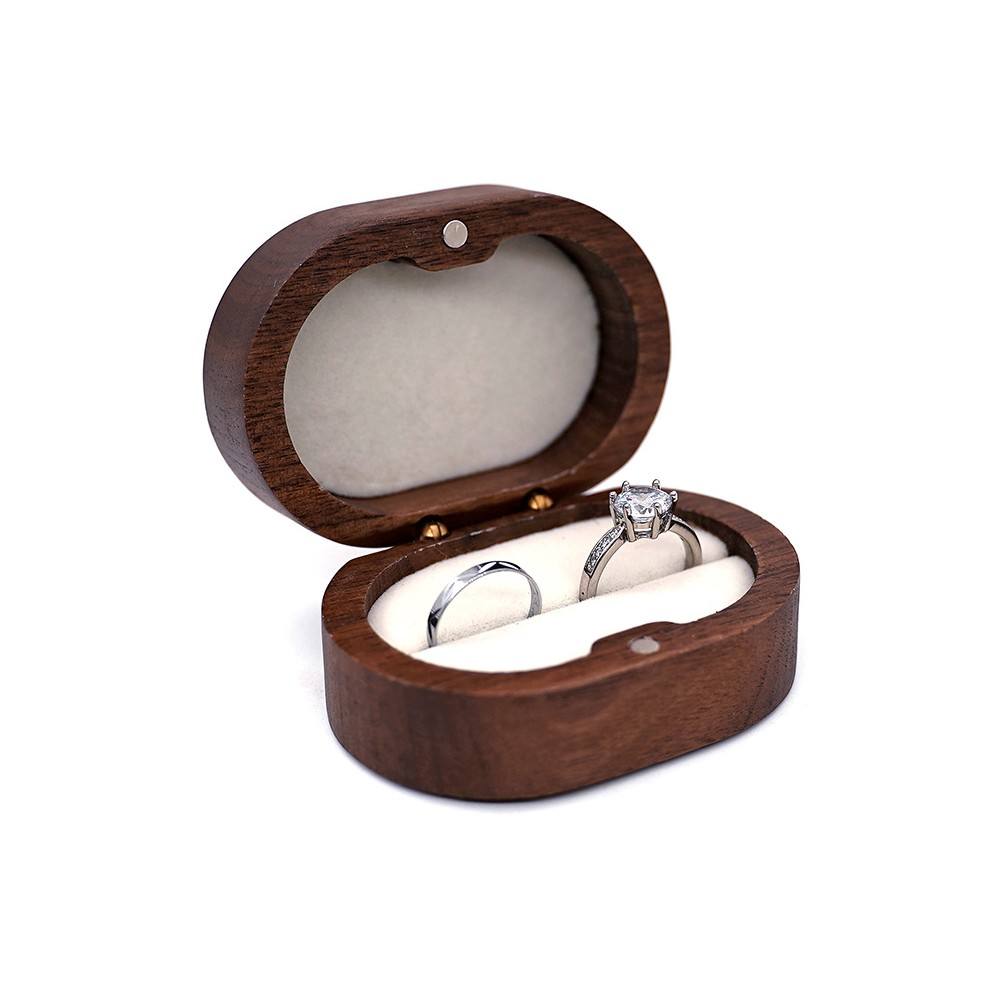 White oval ring box