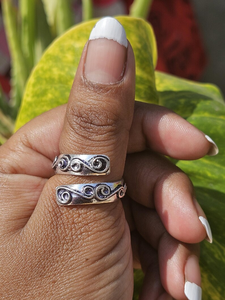 Anillo de Plata de Ley 925 de diseñador para mujer, anillo de banda ancha bohemio hecho a mano con ajuste de bisel ajustable para regalo - Product Image 2