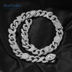 Hot Sale 925 Silver 14K 16mm Iced Devil Eye Various Planets <b>Cuban</b> <b>Chain</b> for Men Premium Moissanite <b>Necklaces</b> - Product Image 5