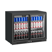 Mini réfrigérateur de bar commercial à température unique avec réfrigérateur à boissons à porte en verre pour le refroidissement de la bière dans les salons de clubs