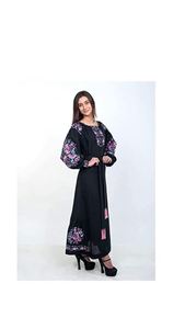 Robe longue d'été en coton ukrainien pour femmes avec broderie Robe à manches longues Broderie de plage Robe de travail pour femmes Meilleur prix - Product Image 3
