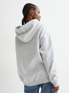 Sudadera con capucha de gran tamaño con logotipo personalizado, ropa deportiva de invierno para mujer, Material polar liso Terry - Product Image 2