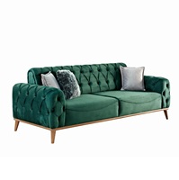 Sofá Chesterfield Tradicional Reclinable, Convertible, Extensible, con Sistema de Botones, Tapizado en Tela de Lujo para Sala de Estar