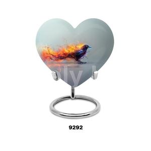 Fiery Raven Mirage Heart Urna grande para cenizas humanas-Urna grande venerada para cenizas con bolsa de terciopelo gratis - Product Image 1