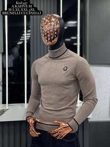 Suéter informal de otoño para hombre para cuello Polo manga larga cremallera calor cálido Cachemira Mohair estampado Jacquard Logo botón raya letra. - Product Image 4