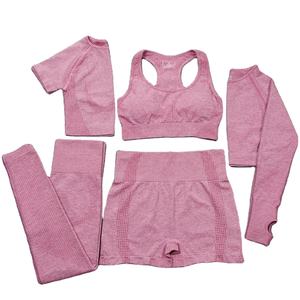 Ensemble Yoga 2/3/5 Pièces Ensemble Sport Vêtements de Sport pour Femmes Survêtement Vêtements d'Entraînement Vêtements de Sport Soutien-Gorge Shorts Top Leggings - Product Image 1