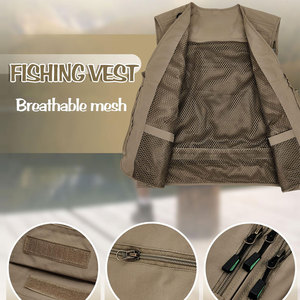 Meilleures ventes de gilets de pêche sur mesure gilet de pêche en polyester gilet de pêche à usage extérieur - Product Image 3