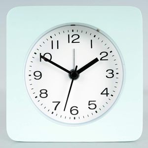 Reloj de escritorio de madera de mango cuadrado azul cielo pequeño, reloj de madera de mesa decorativo hecho a mano para oficina y uso doméstico - Product Image 3