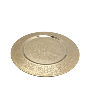 Lot de 2 assiettes rondes en fer, couleur argent nickel, pour vaisselle de table et accessoires de cuisine. - Product Image 2