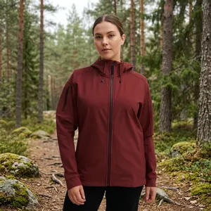 Veste coupe-vent de course en coton imprimé pour femme, imperméable avec fermeture éclair thermosoudée, poche sur le biceps, manteau athlétique à capuche - Product Image 6