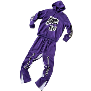 Conjunto de Pantalones Deportivos y Sudadera con Capucha Unisex Personalizados, Pantalones Deportivos Anchos, Fabricante de Conjuntos Deportivos Personalizables para Hombre - Product Image 1