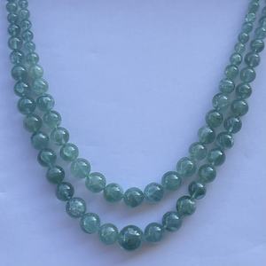 ลูกปัดพลอยอะความารีนสีน้ำเงินธรรมชาติ เกรด AAA ขนาด 6 มม. 8 มม. 10 มม. 12 มม. รูปทรงกลม ร้อยเป็นเส้น ได้รับการรับรองจาก IGI ผลิตด้วยมือในอินเดีย - Product Image 1