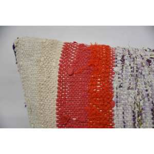 Multicolor lana Patchwork Kantha 16x24 pulgadas tejido decorativo almohada con patrón vintage - Product Image 2