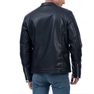 Precio al por mayor de moda de los hombres chaqueta de cuero PU de alta calidad de cuero de los hombres chaquetas de invierno - Product Image 6