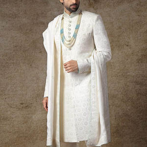 เชอร์วานีงานแต่งงานของผู้ชายดีไซน์เนอร์สำหรับเจ้าบ่าวสไตล์ล่าสุดสำหรับผู้ใหญ่2023 - Product Image 3