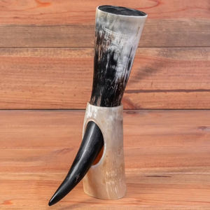 Support de corne à boire nautique animal gravé poli conçu sur mesure artisanat naturel unique pour l'affichage authentique de corne - Product Image 1
