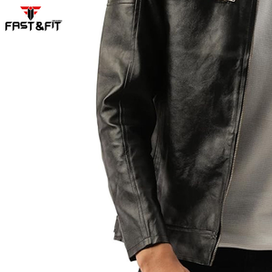 Chaqueta de cuero de nuevo diseño de alta calidad para hombre 2023 venta al por mayor chaqueta de cuero de moda ajustada para hombre - Product Image 6