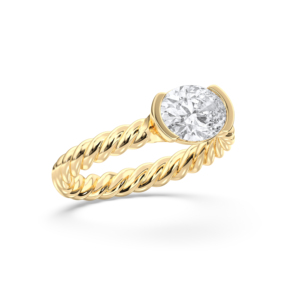 Bague de fiançailles en diamant Moissanite rond 2.00 carats de qualité supérieure Star Dust en or massif 925 argent sterling pour femme - Product Image 1