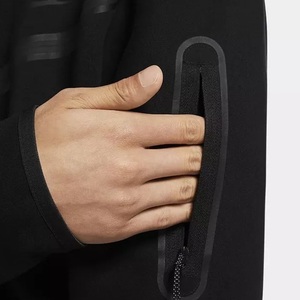 Super Quality Hot Sell Heavyweight Jogger Custom Logo Men's Zippers Pockets Sports Wear <b>Hoodies</b> for Men Custom <b>Black</b> Dyed - Product Image 5