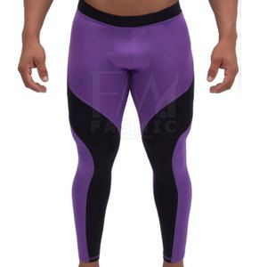 Leggings de sport et yoga personnalisés pour hommes, taille haute, grandes tailles, en Spandex/Polyester tricoté, sans couture, avec taille élastique et logo personnalisé - Product Image 1