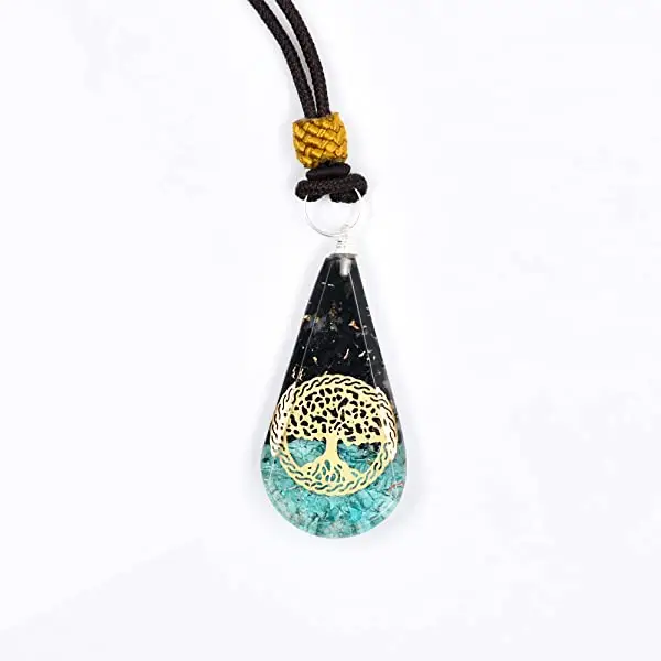 Produk Orgonite Black Agate Turquoise Tree Of Life Tear Drop Pendant Orgone dengan Harga Wajar dari Kristal Amayra