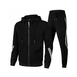 Ensemble de survêtement décontracté deux pièces pour homme : sweats à capuche et pantalons de survêtement unis, légers, pour l'hiver, vente en gros - Product Image 4