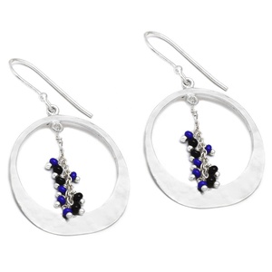 Pendientes de aro de moda de latón con múltiples piedras preciosas, aros de declaración chapados en oro y plata hechos a mano para mujer, colección de joyería de moda - Product Image 5