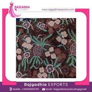 Latest Luxury Beaded Embroidered Net <b>Fabric</b> for Women <b>Eco</b> <b>Friendly</b> Handcrafted Tricot Nonwoven <b>Fabric</b> for Evening and Party - Product Image 2